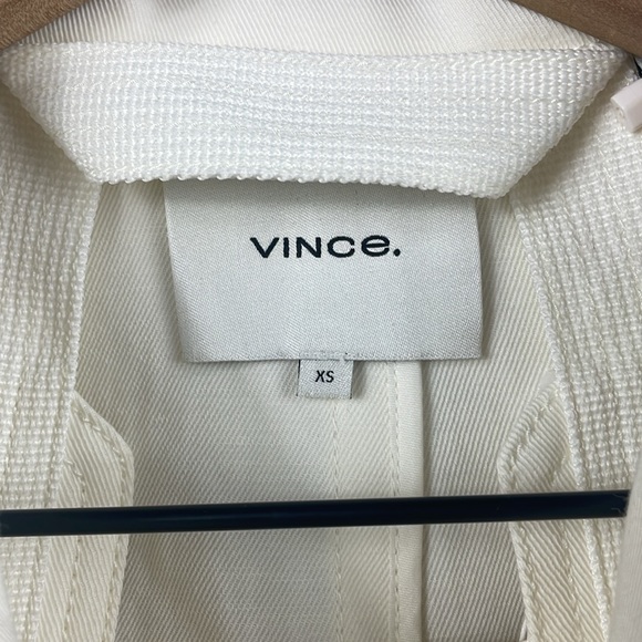 VINCE NWT Linen Cotton Double Breasted Lapel Twill Jacket Off-White size XS - Picture 6 of 10